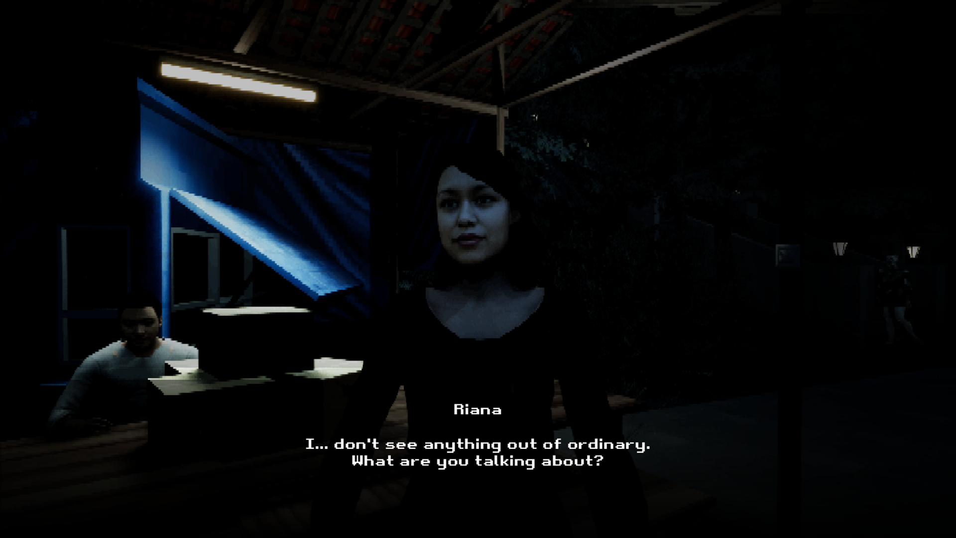 Corridor — blood trail, flashlight
